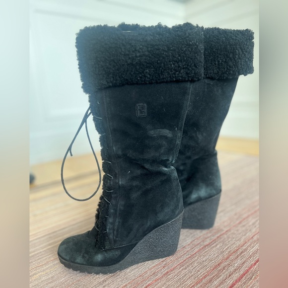 Fendi Suede Winter Boots with Shearling Top - Picture 13 of 13